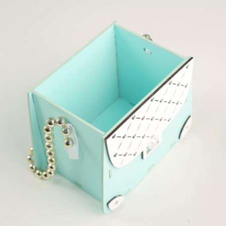 Wooden Kashpo 15.5x10x12 cm "Suma", Tiffany Pastel-White-2