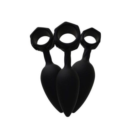 Набор анальных пробок Bathmate Anal Training Plugs, силикон, цвет чёрный-7