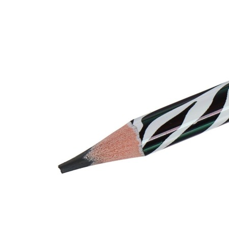 Chernographic pencil 3 mm Artgraphix. Fun "Zebra", NV, three -sided, plastic case-1