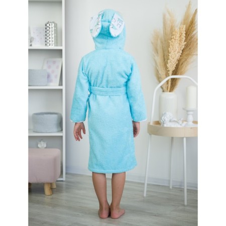 Terry robe of children's "ears", size 32, blue color-3