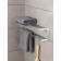 Foal shelf with a holder of towels, 5 moving hooks, 59.5 × 20.5 × 15 cm, aluminum