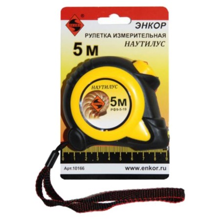 Roulette Encor "Nautilus" 10166, rubberized plastic, steel tape, 5 m x 19 mm-3