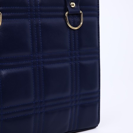 Bag Female Tout with zipper, blue color-3