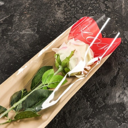 Packet-cone for flowers, "this is for you", craft+ red, 14x40 cm-1
