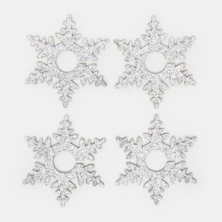 Set for the decor of the glasses "Snowflake", 4 pcs, centers, 6.5 cm, 100% p/e, felt-1