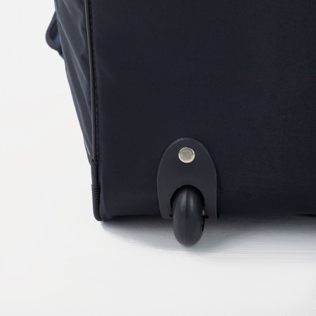 Road bag on wheels, a lightning department, shoes, 3 outer pockets, long belt, black/blue color-3