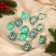 Set of balls plastic D-4 cm, 12 pcs "Melody" Ornament, Green