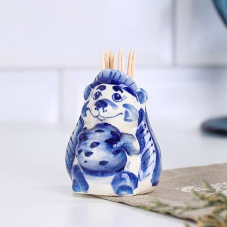 Toothpick stand "Hedgehog", gzhel-4