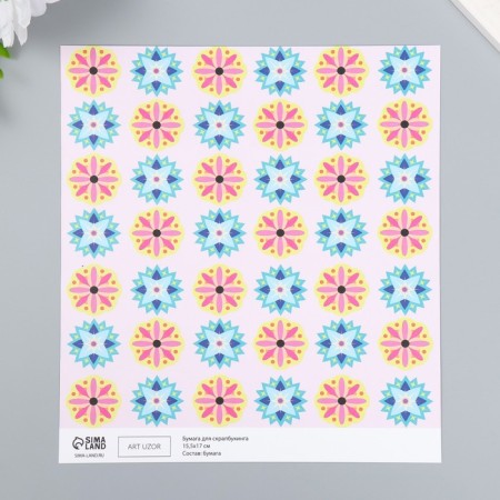 Scrapbooking paper bilateral "illusion" density 180 g 15.5x17 cm-3