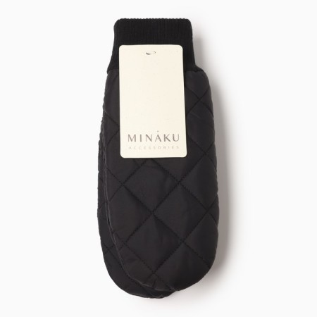 Women's mittens minku, black color, 24 cm-3