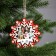Christmas tree toy "Snowflake with a snowman", from batteries, a glow of warm white