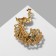 Brooch "Bird" Peacock, colored in yellow gold