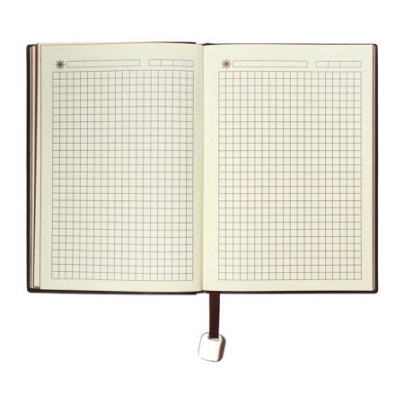 Organizer, B6, 116 sheets, cage, leatherette cover, brown cut, blue-6