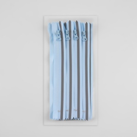Lightning "Spiral", No. 3, insoluble, with a reflective strip, castle machine, 18 cm, blue color-2