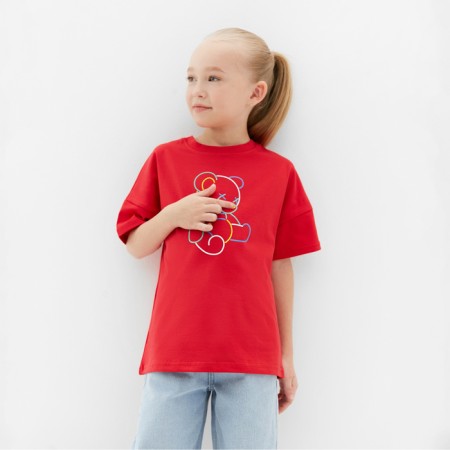 Children's Minaku T -shirt "Gummy Bear", red color, height 110 cm-1