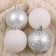 Set of balls plastic D-6 cm, 16 pcs "Frosty pattern" silver-white