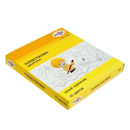 Plasticine 10 colors 140 g, gamut "Young artist", with a glass, cardboard packaging 280044-7
