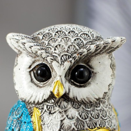 Souvenir Polystone "Gray Eagle with blue wings, with a stump of hemp" 16.8x9.5x5 cm-5