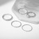 Ring set 5 pieces "perfect fingers" grace, white color in silver