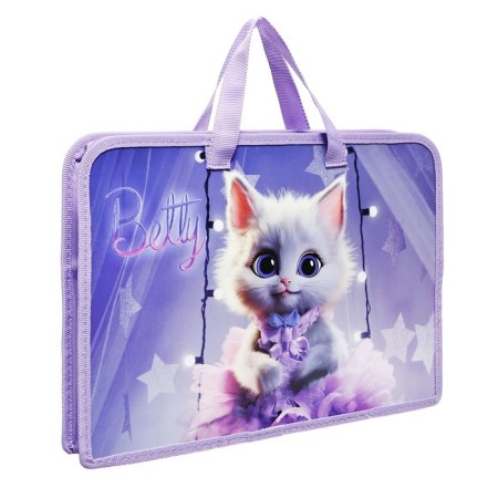 Folder with A4 handles, 340 x 245 x 45 mm, plastic, handle, ONICS PT-14 "Betty cat"-1