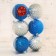 Set of balls plastic D-8 cm, 6 pcs "Melania" silver blue