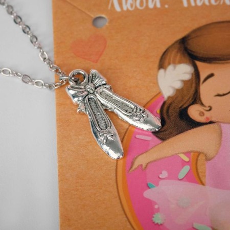 The pendant "love and enjoy" ballet pointe, color black silver, 40 cm