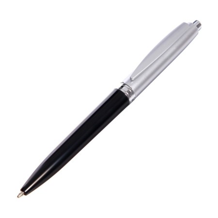 Automatic ballpoint handle "Logo. Prano" 0.5 mm, blue rod, black body + silver-1