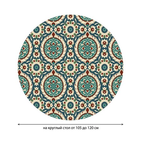The tablecloth “Classic ornament”, round, oxford, elastic band, size 140x140 cm, diameter 105-120 cm-1
