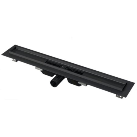 Supporting groove Alcadrain Apz101black-850, with thresholds, 850 mm, black matte