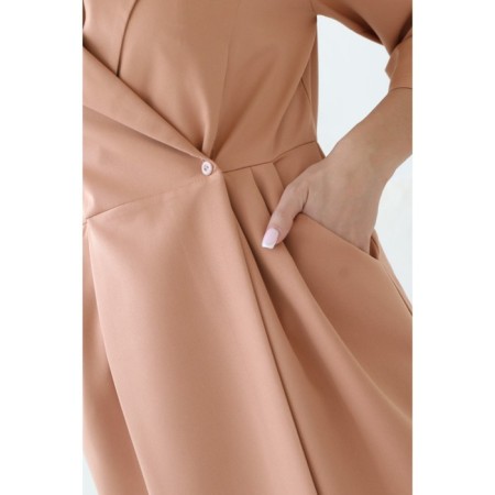 Women's dress, size 54, beige color-7