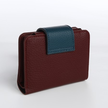 Women's wallet on a magnet, burgundy color-1