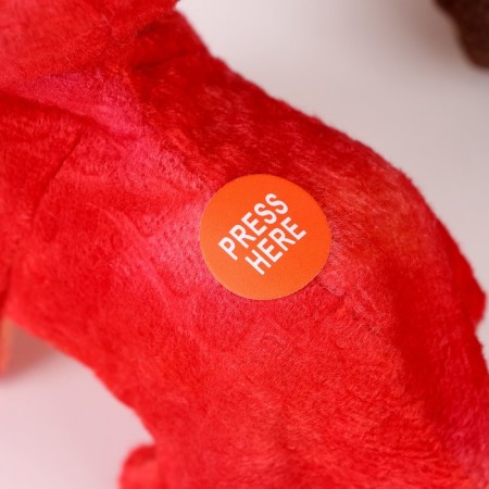 Soft musical toy "Dinosaurus", 16 cm, red color-4