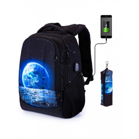 School backpack Skyname + Penal, 38 x 28 x 16 cm, ergonomic back-1