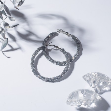 Challenge-ring earrings d = 5, silver color
