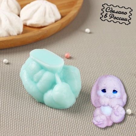 Silicone Mold "Bunny Back", 6 × 4.1 × 3.6 cm, Biryuzovoy color