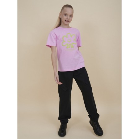 Футболка для девочек, рост 98 см, цвет розовый-4