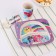 A set of children's bamboo dishes, 4 items: plate, fork, spoon, glass, My Little Pony