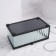 Organizer for storage "Ribbed", 1 section, with a lid, glass, with a mirror base, 14.5 × 8.5 cm, the color is transparent/black
