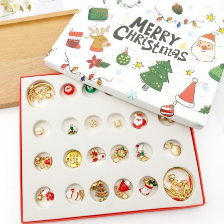 Set for creating bracelets "Advent Calendar" New Year, 24 items, red-green in gold-5