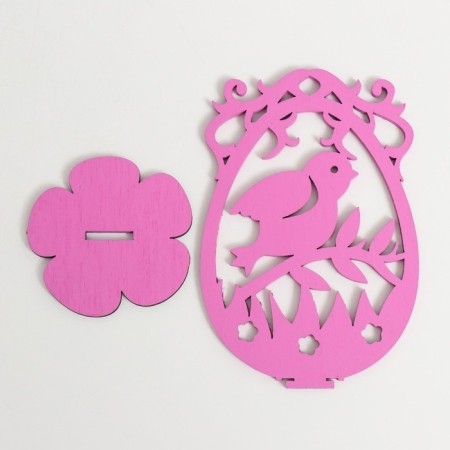 Easter decor "chick" 6.5x4.7x10.3 cm (set 2 parts) purple-4