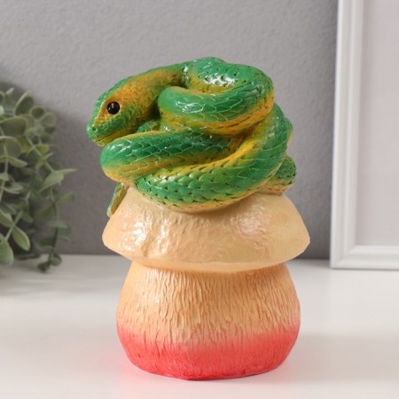 New Year's piggy bank "Snake on the mushroom" 18 x12 x 12 cm.-4