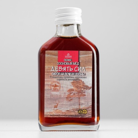 Syrup "nine forces tonic" pine honey, bottle, 100 ml, dietary supplement