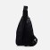 Male sling bag, artificial leather, headphone opening, black color