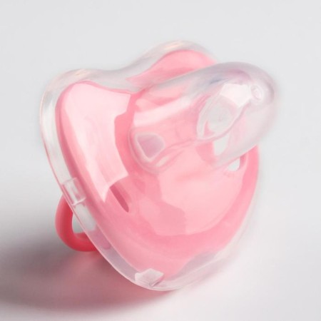 Orthodontic dummy nipple, silicone, 6+, with a cap in a container, color mix-3
