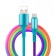 Luazon cable, microUSB - USB, 2 A, 1 m, nylon braid, multi -colored