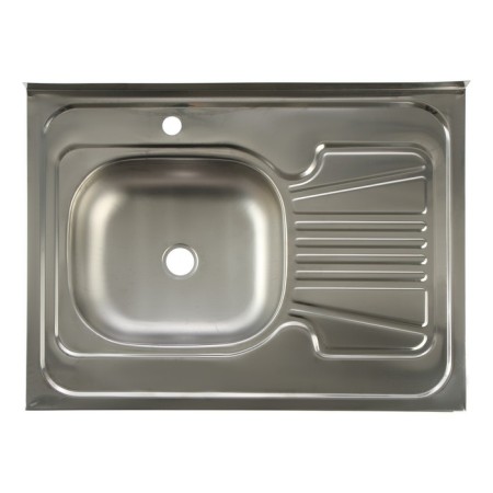 Kitchen sink trio, invoice, without siphon, 80x60 cm, left, stainless steel 0.4 mm