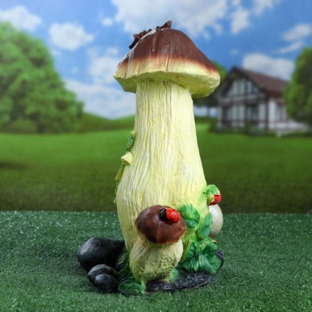 Garden figure "Mushroom with berry and snail" 34cm-1