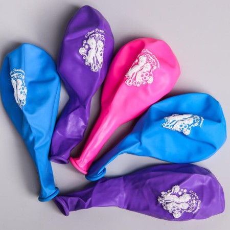 Airy ball "Happy Birthday!", 12 inch, latex, 5 pieces, cold heart-3