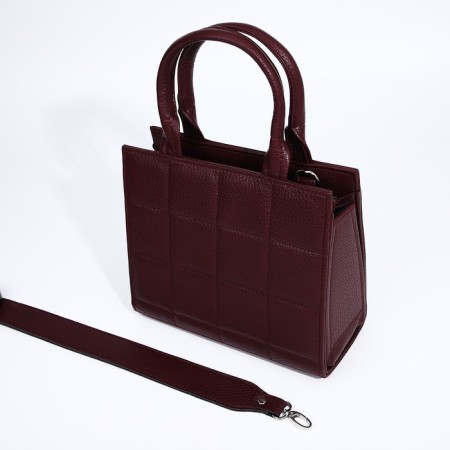 Female bag Textura, tout, medium size, burgundy color-5
