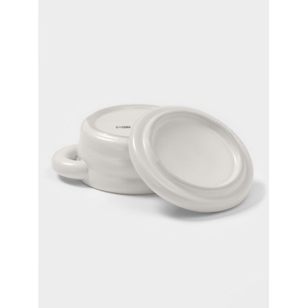 A baking pot “Sephir”, 250 ml, 15 × 10.5 × 6.3 cm, with handles, with a lid, ceramics, white-2